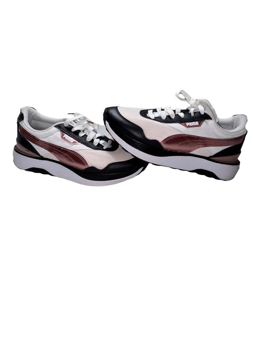 Women’s Puma Sneakers Shoes Size 6.5 Cruise Rider White Rose Black. See Pics